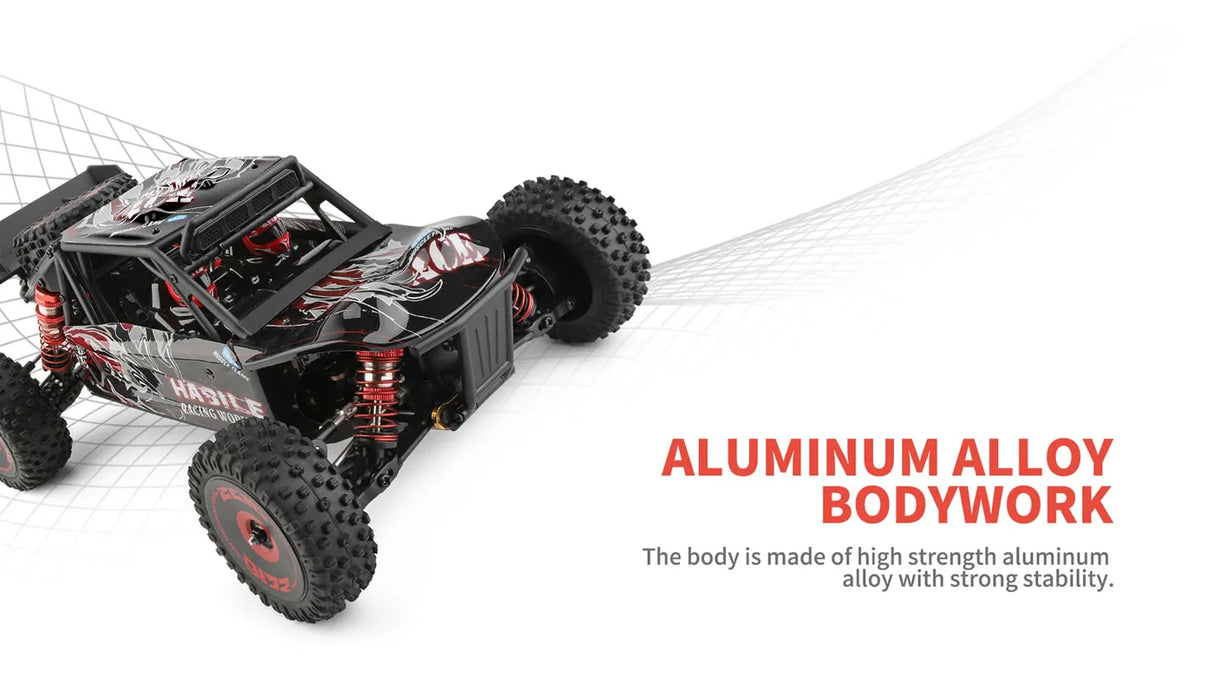 WLtoys -WL Off-Road Remote RC Racing Car 124016 V8 V2 1/12 4WD High Speed Brushless Motor.