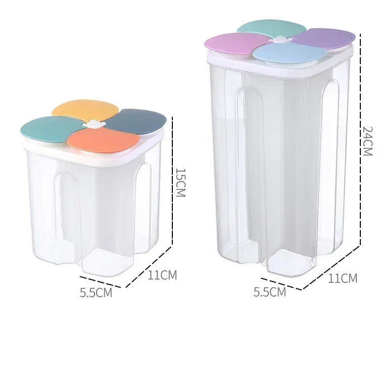 4 Grids Sealed Plastic Storage Container
