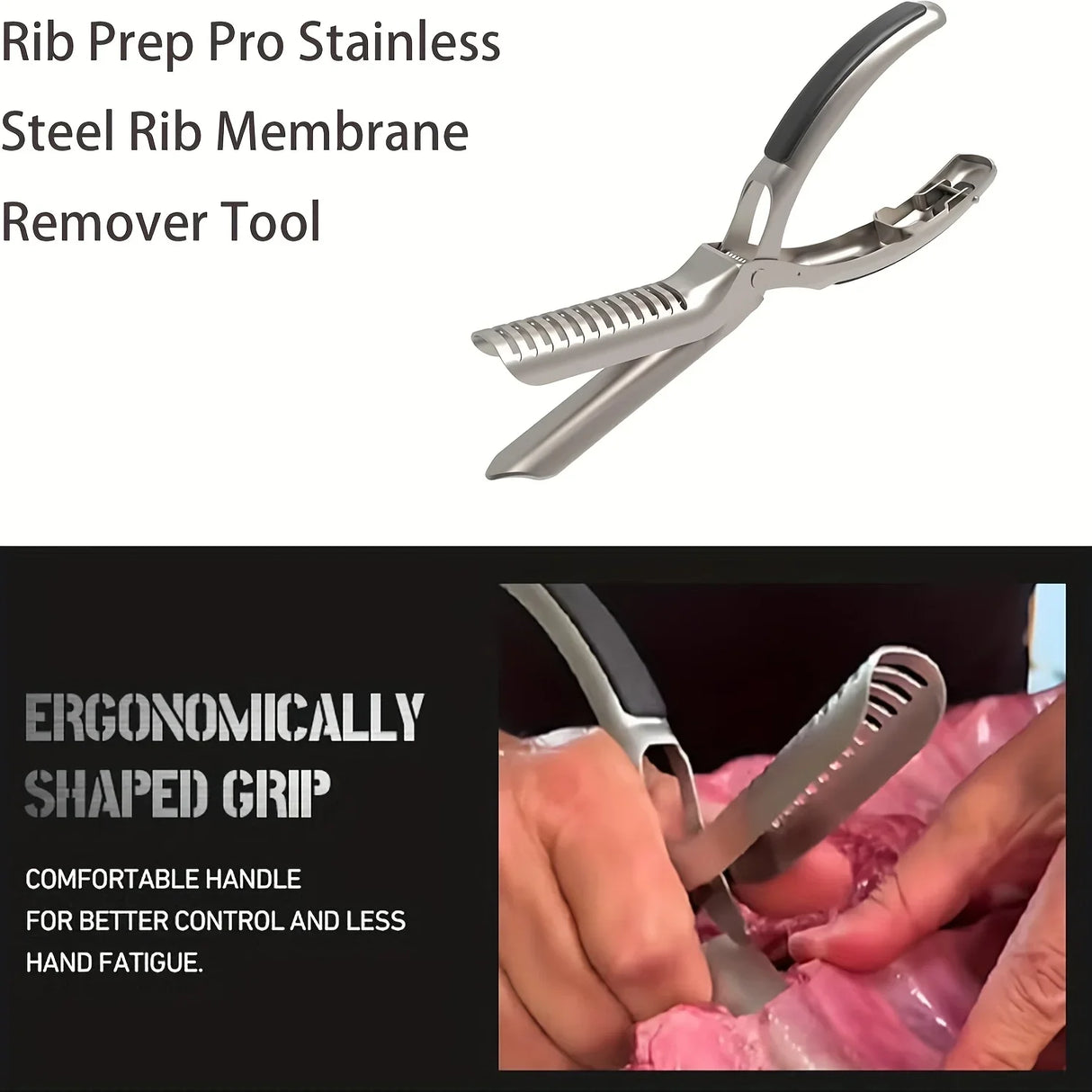 1pc Stainless Steel Rib Membrane Removal Tool With Ergonomic Handle
