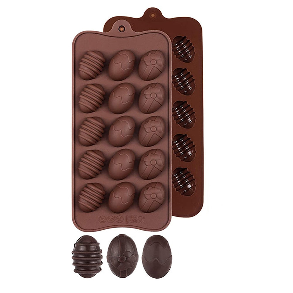 Easter Eggs Chocolate Silicone Mold. Makes 15 Easter Eggs.