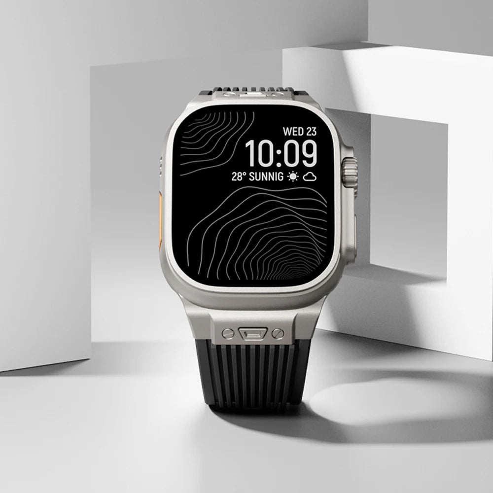 Silicone Sports Strap for Apple Watch Ultra 2/1 49mm Series 9 8 7 45mm 44mm Or IWatch 6 5 4 3 Se 44mm 42mm