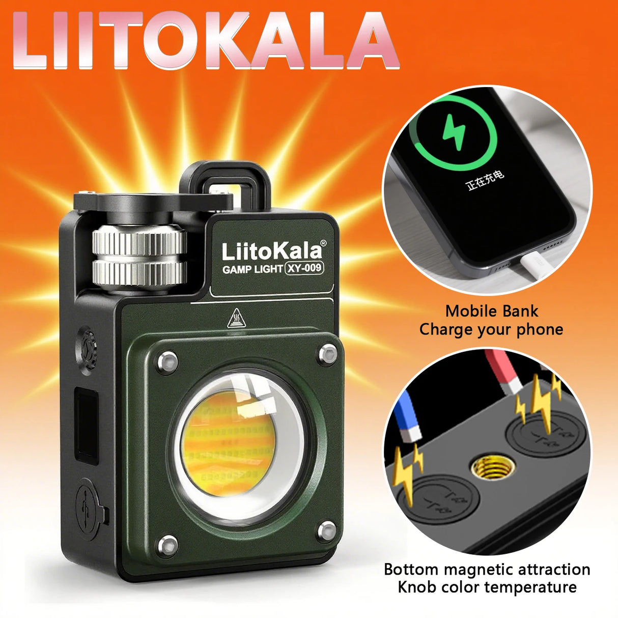 LiitoKala 20-3500LM 3000MAH Rechargeable Multifunctional Keychain Flashlight