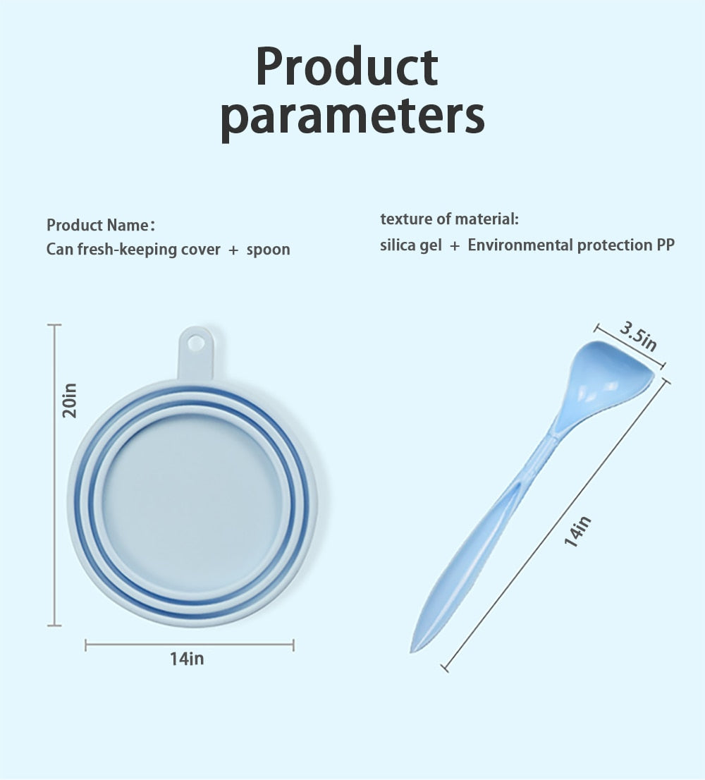 Silicone Pet Food Lid/Spoon.