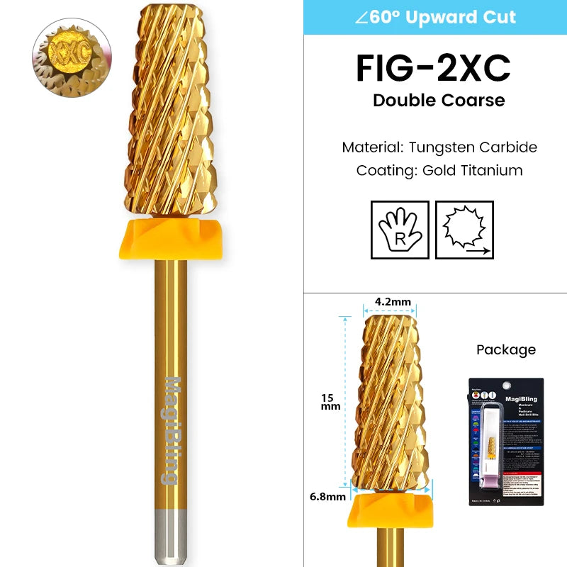 3/32" MagiBling Professional Manicure Nail Drill Bits for Hard Acrylic Gel