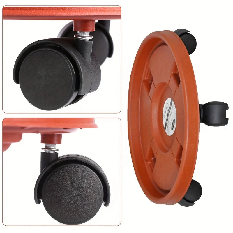 Heavy-Duty Indoor Or Outdoor Flower Pot Tray With Movable Universal Wheels