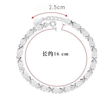 Fashion 925 silver color Cross Bracelet.