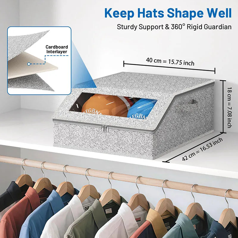 Dustproof Hat Organizer With Lid