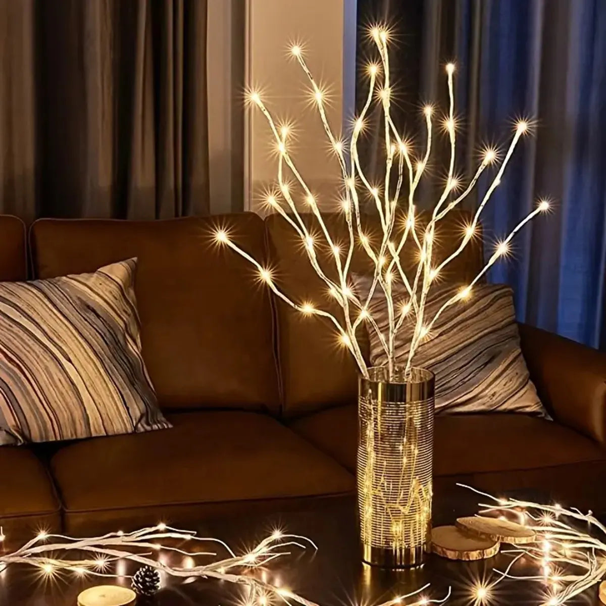 1 PC Battery Operated 20 LED White Birch Branch Lights