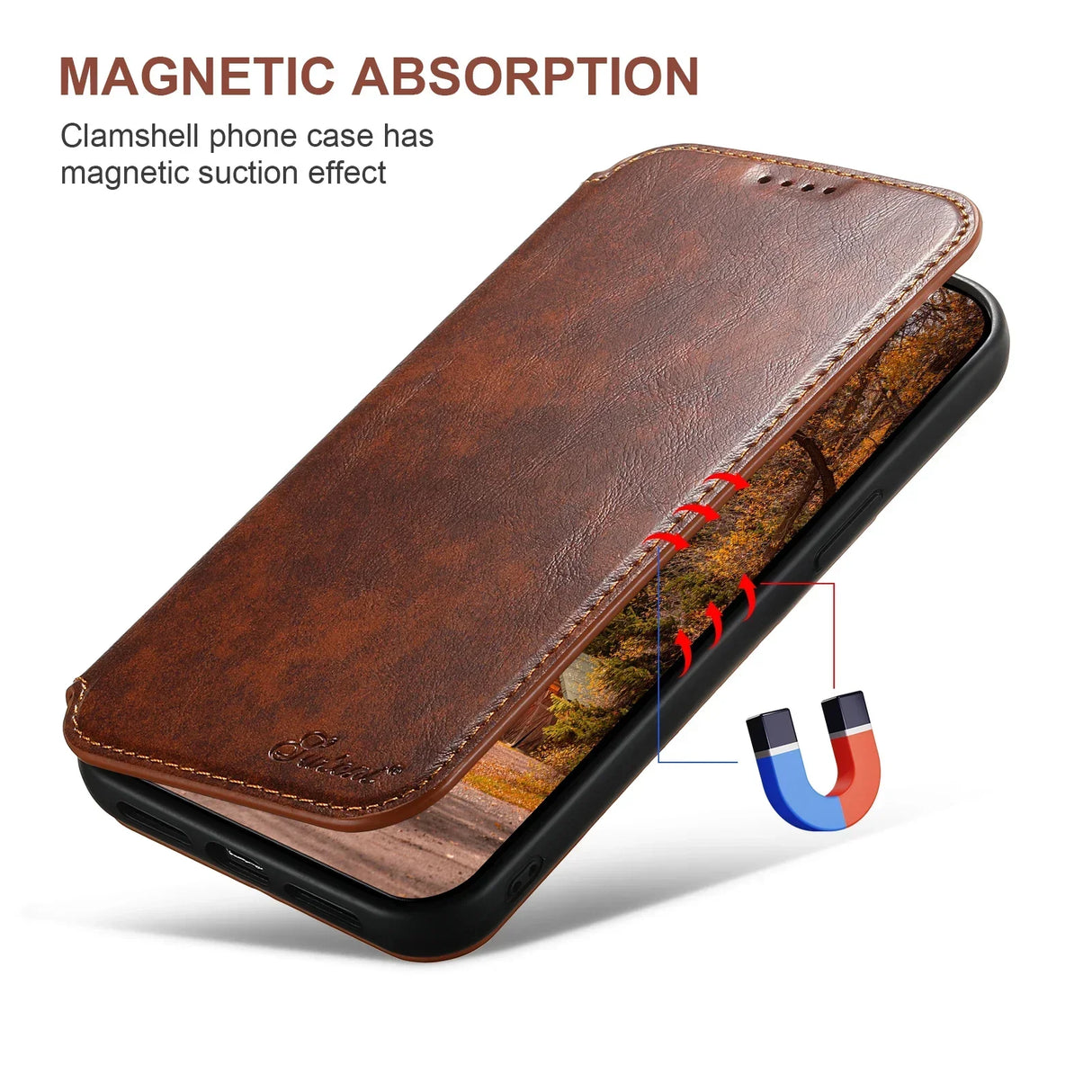 Wireless Charging  Magnetic Leather Wallet Phone Case For iPhone 16 12 13 14 15 Pro Max Plus