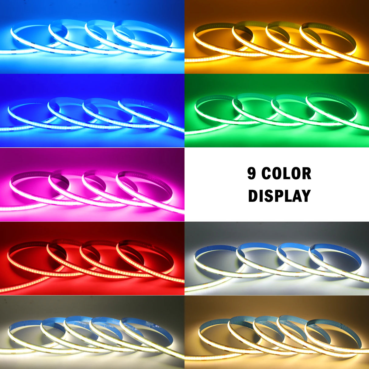 Battery Powered8MM COB Multi Color Led Strip 5V with Motion Sensor 320LEDs/M Led Induction