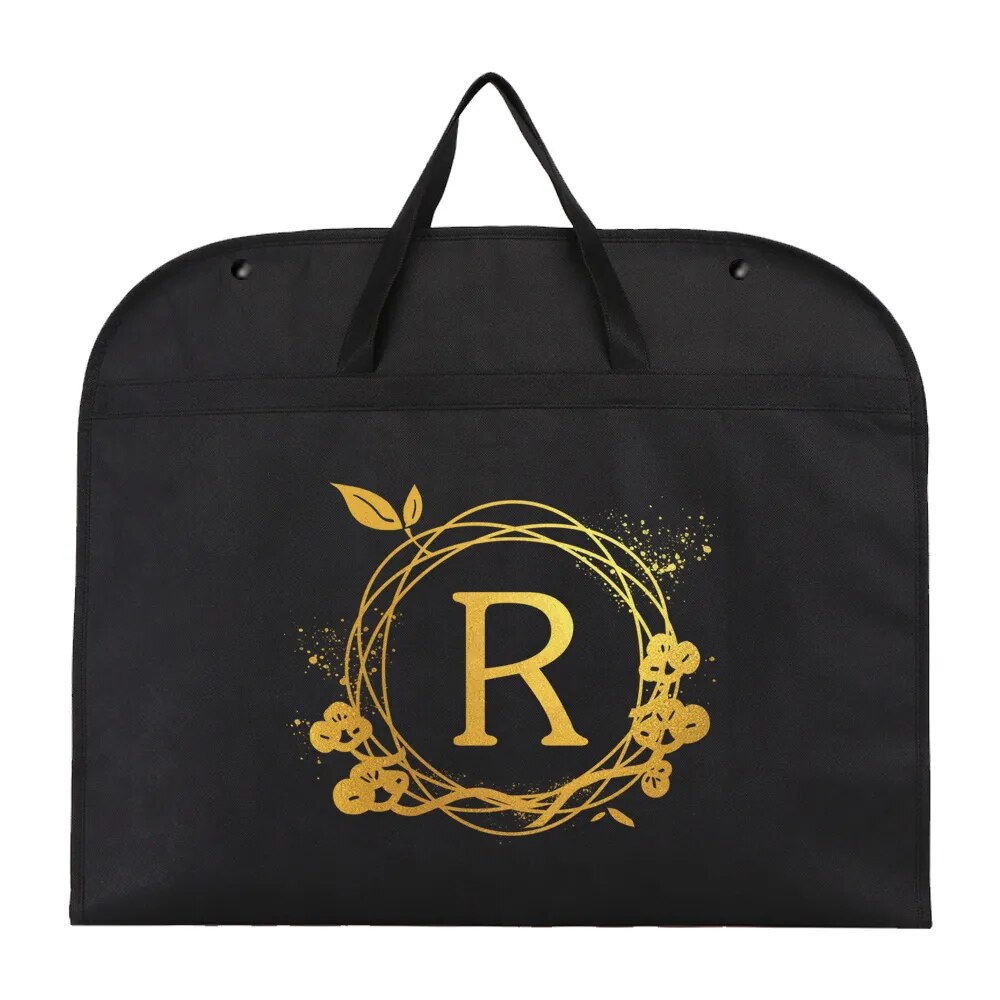 Dustproof Hanging Garment Bag With Monogram Decorative Wreath Initials