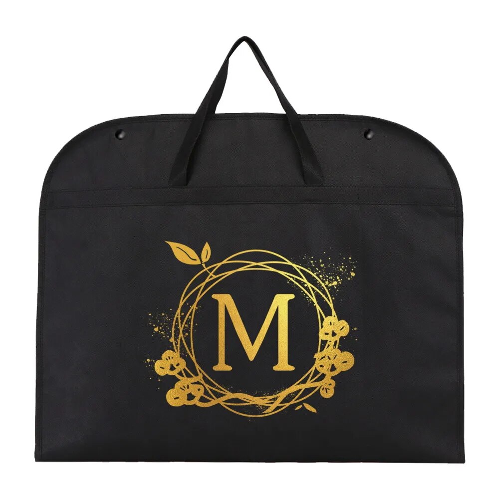 Dustproof Hanging Garment Bag With Monogram Decorative Wreath Initials