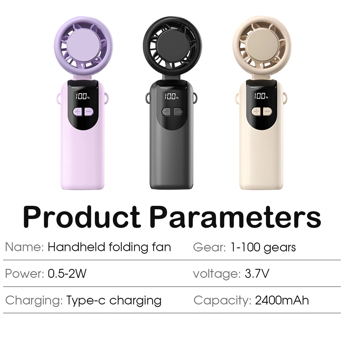USB Rechargeable Foldable Handheld Turbo Fan