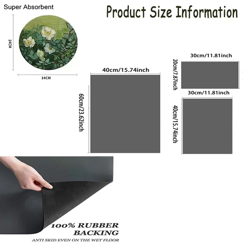 Absorbent Non-Slip Rubber Sole Coffee Machine Drip Mat