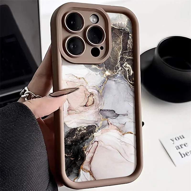 Marble TPU Soft Silicone Case For iPhone 15 16 17 Pro Max