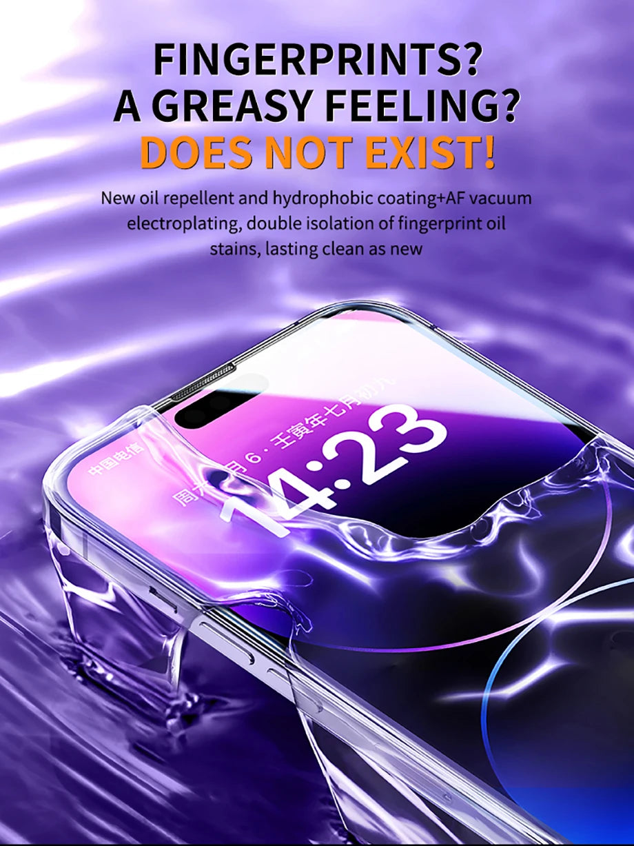 8K Oleophobic Coating Dust free Installation Screen Protector For iPhone 13 11 12 14 Pro Max Mini XS MAX X 15