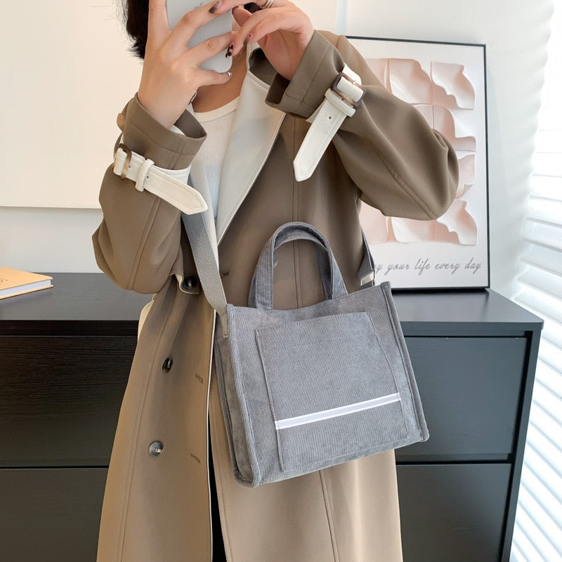 Ladies Designer Corduroy Handbag.