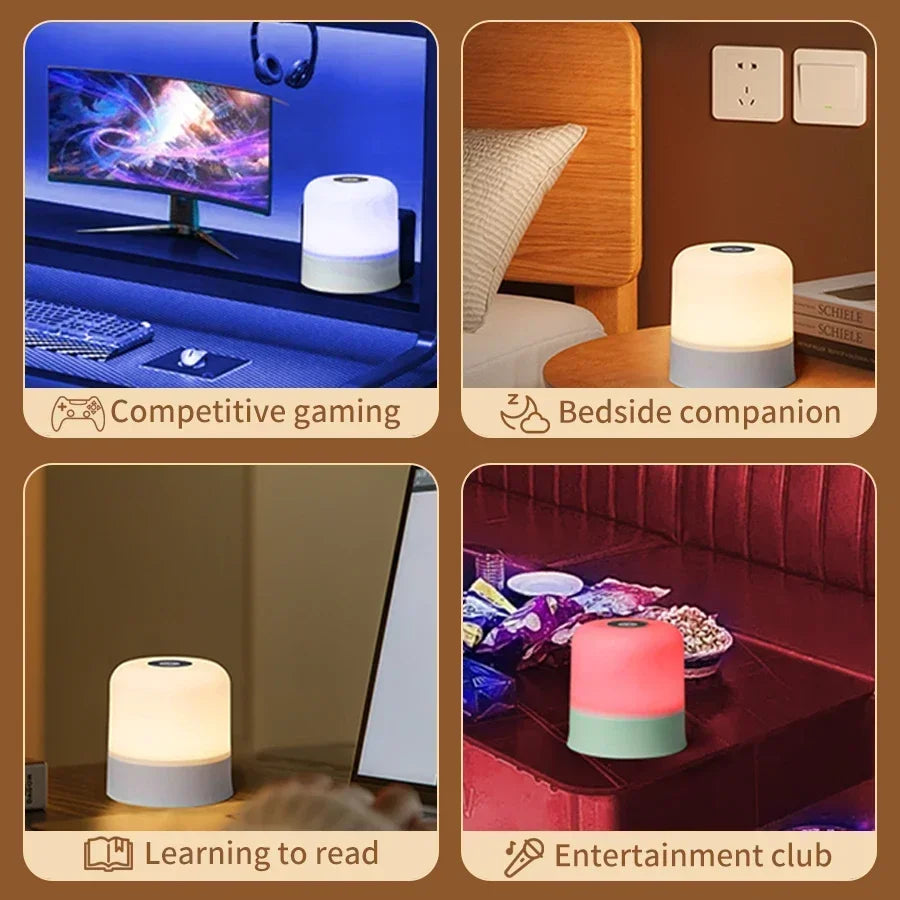 Rechargeable Led Dimmable Multicolor Night Light with Remote Control Or Touch Switch