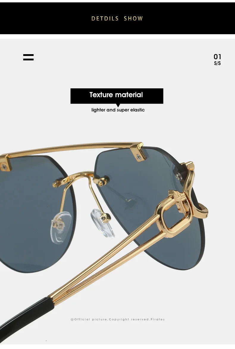 KAMMPT Men Or Women's Rimless UV400 Sunglasses