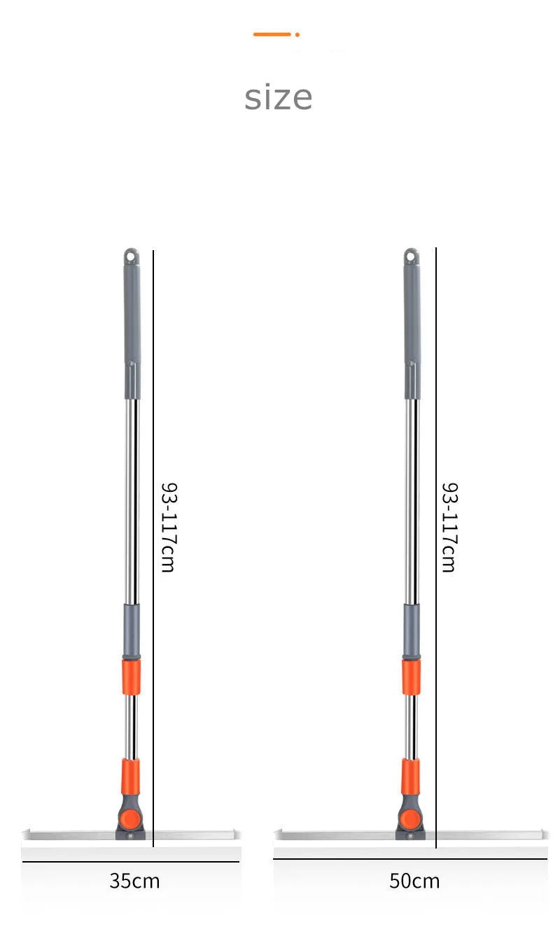 Silicone Magic Broom With Wiper For Floors Or Glass With 82-125 Extension and 180 Degree Swivel