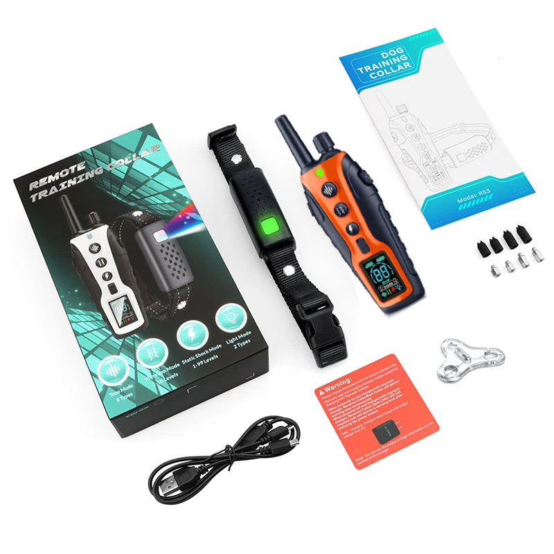 3280FT Dual Battery Display Dog Training Shock Collar With Beep Vibration Or Shock Mode
