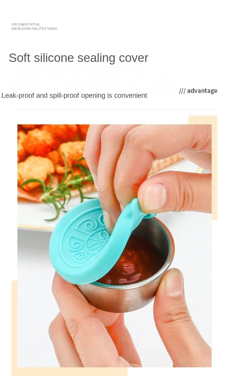 6 Pcs Set Leakproof Stainless Steel Containers With Silicone Stretch Lids
