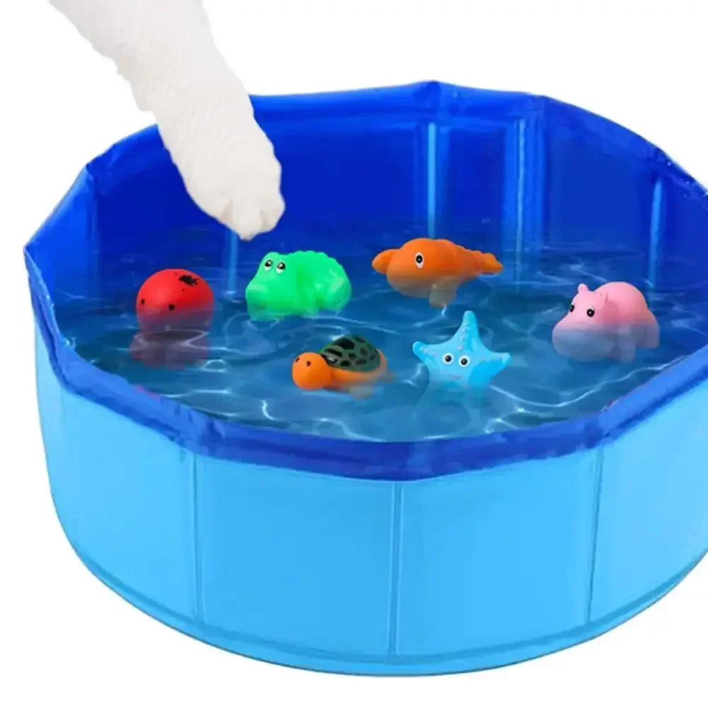 Foldable Pet Pool With Toys
