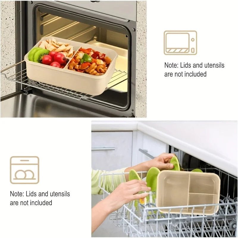 1pc Insulated Microwavable Sealed Lunch Box With Compartments