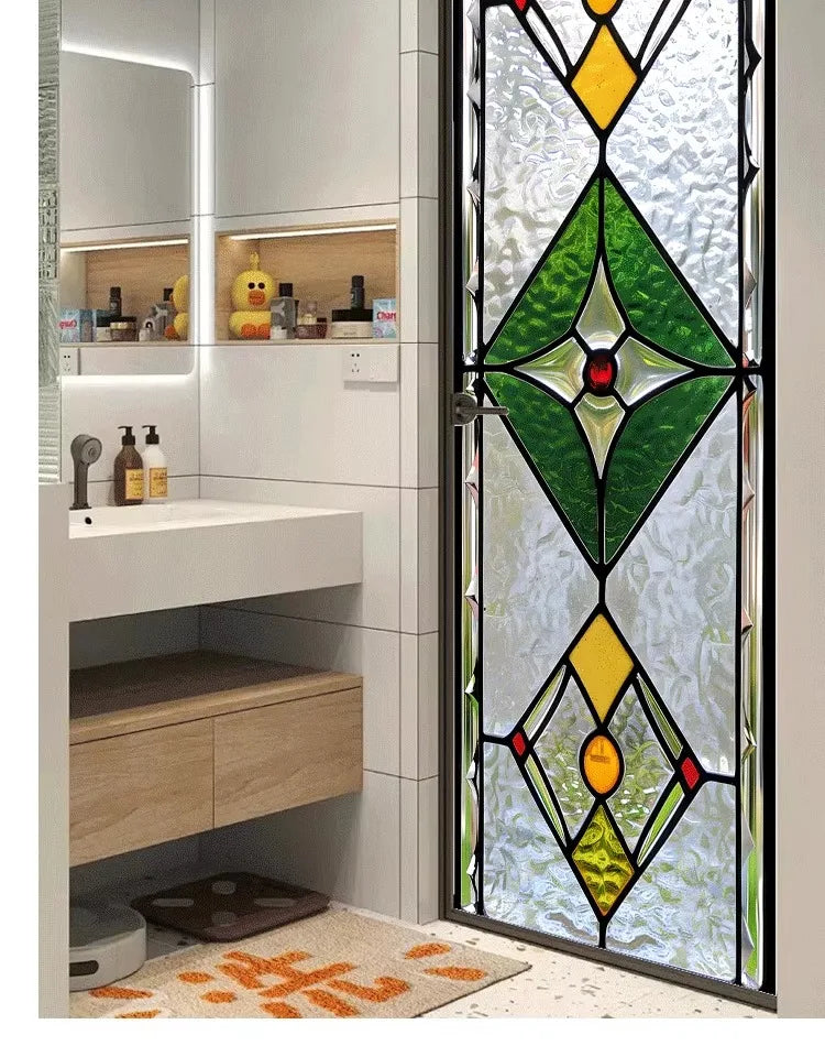 Electrostatic Vintage Stained Glass Window Sticker