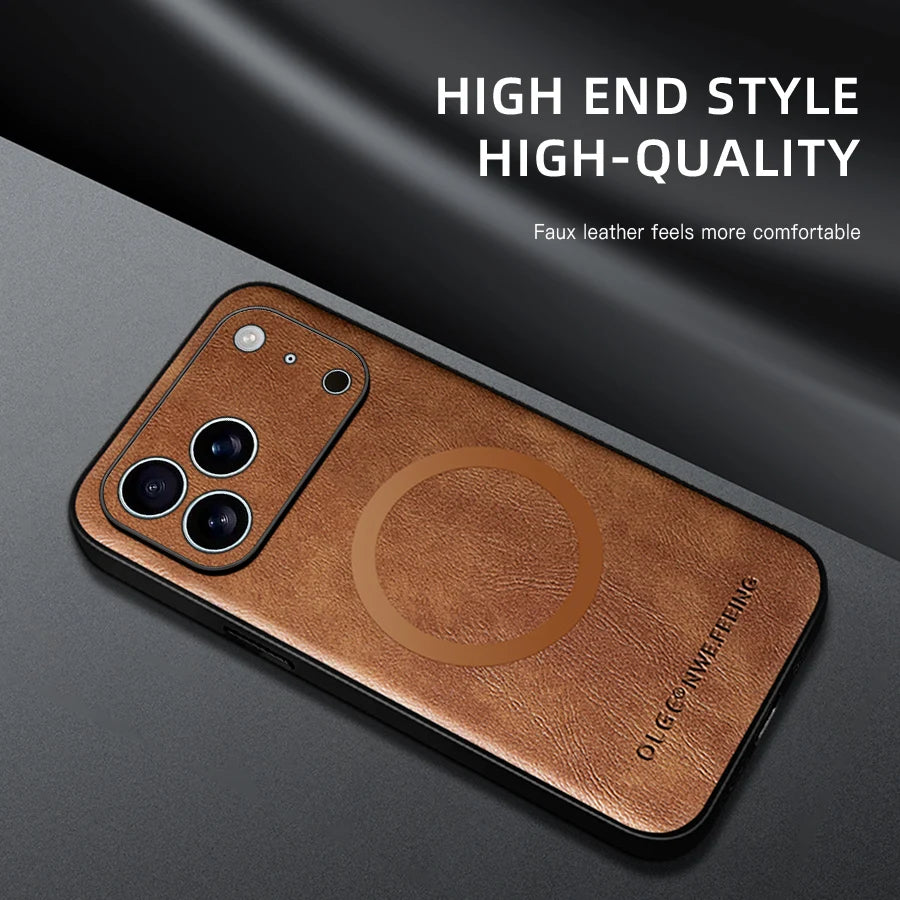 Classic Leather Phone Case For iPhone 16 11 12 13 15 17 Pro Max 16E 14 Plus 17 Air