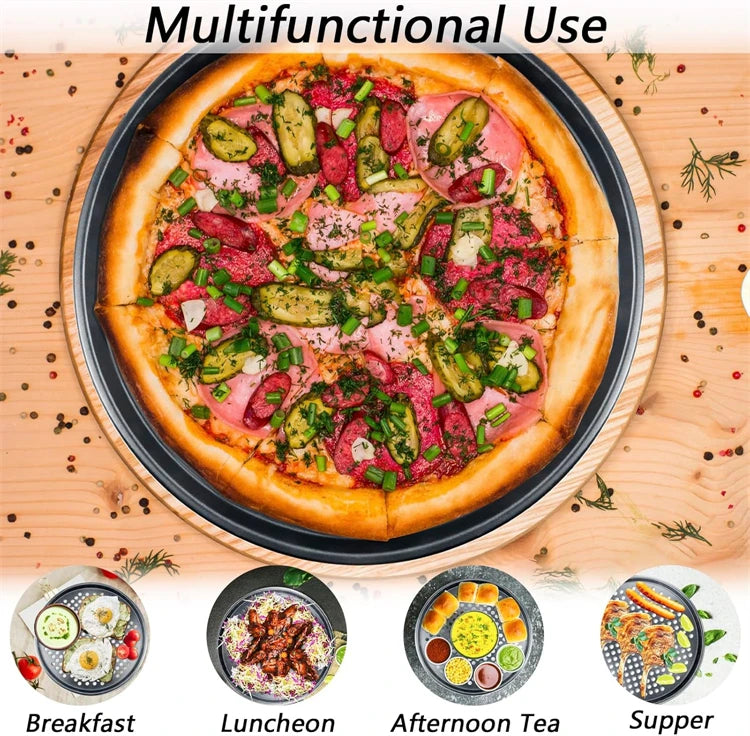 4 Size Nonstick Carbon Steel Pizza Pan with Holes