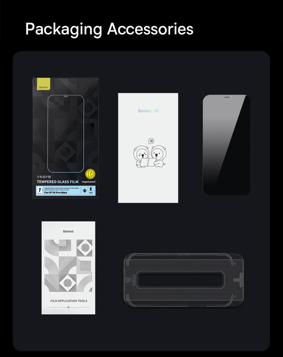 Baseus 0.4mm Corning Tempered Glass for iPhone 14 13 12 11 Pro Max Screen Protector for iPhone XR X XS Max