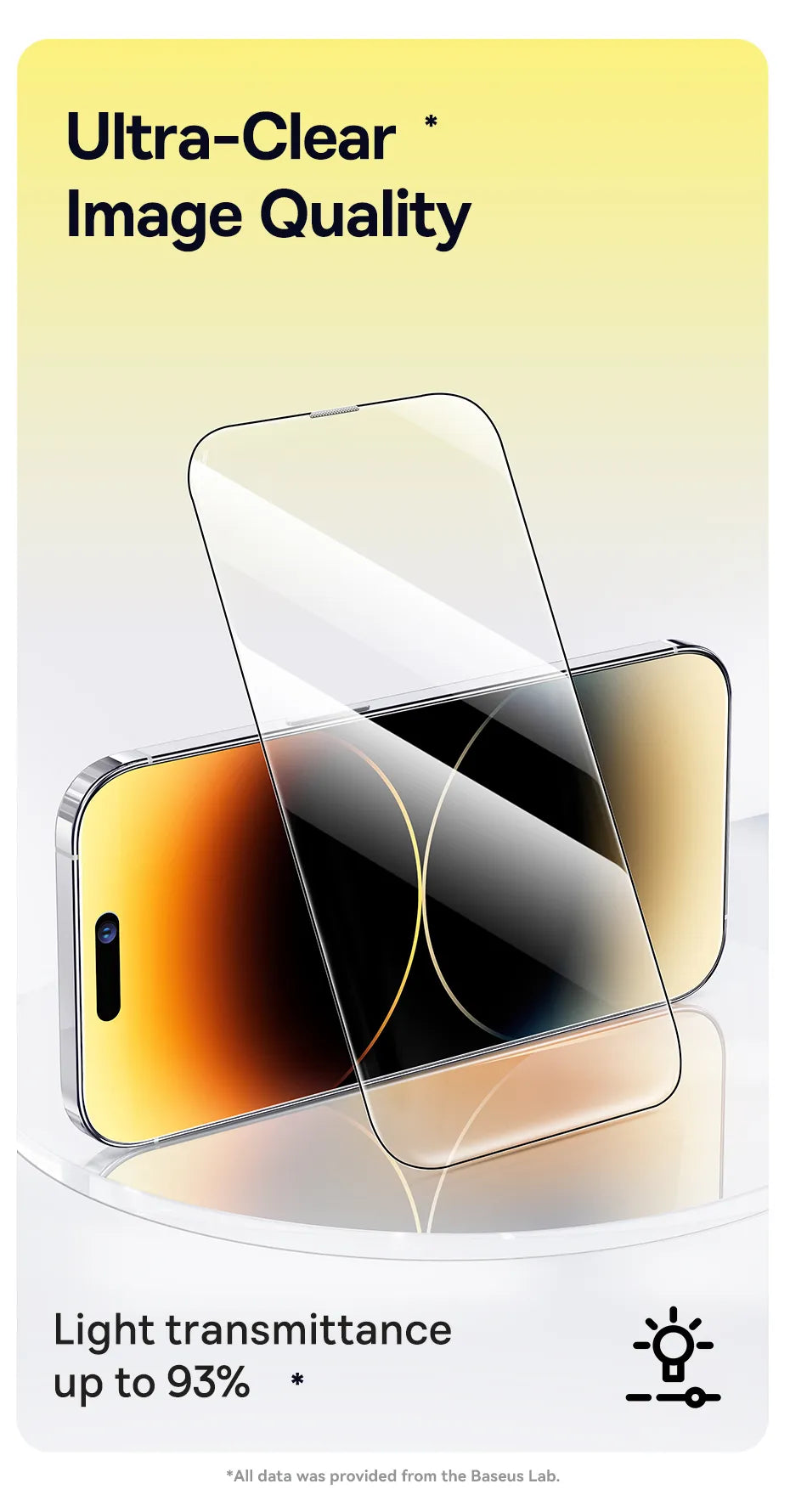 Baseus Corning Glass Anti Spy Full Tempered Glass Protection for iPhone 15, 14, 13 Pro Max Or 15 Pro Plus