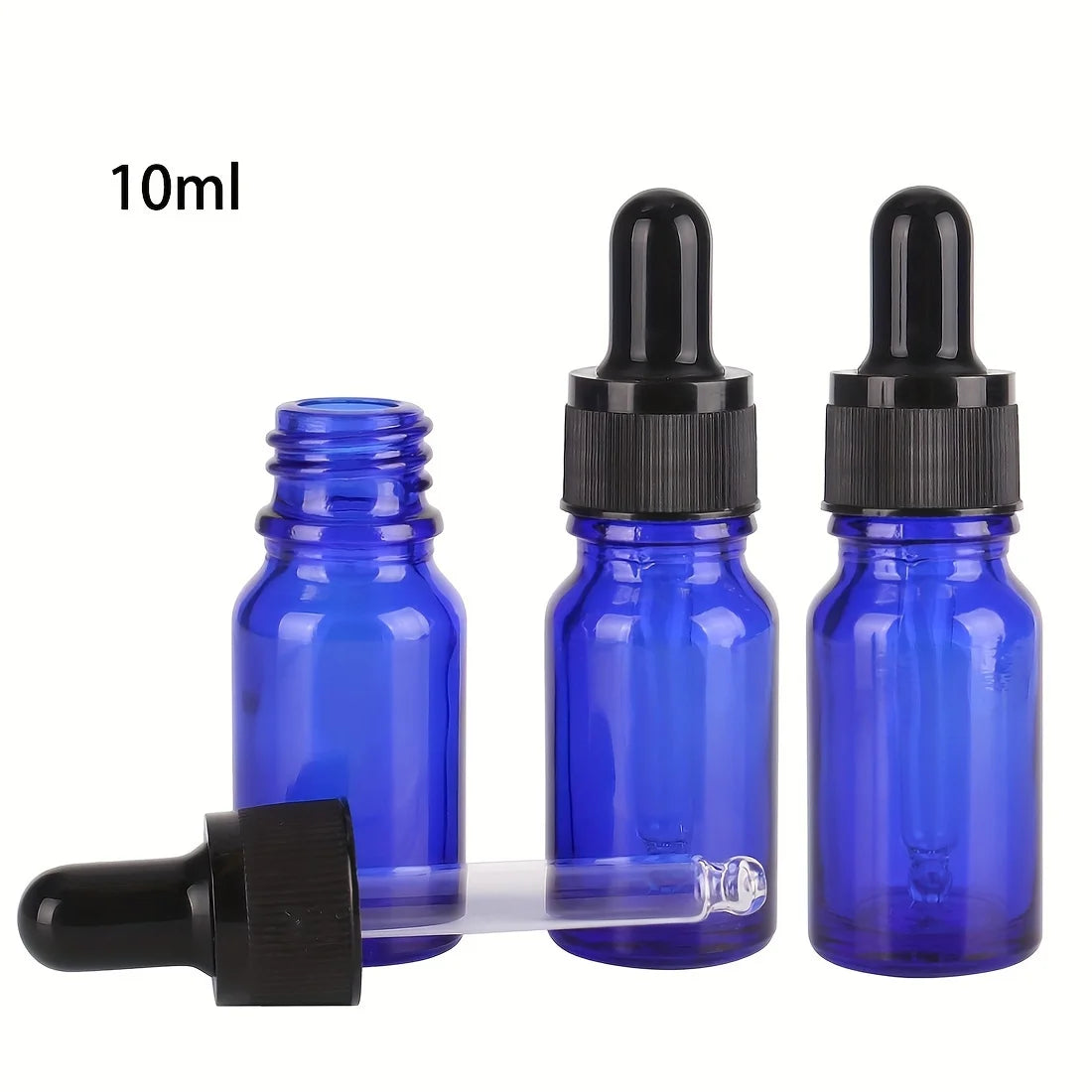 3 Pieces/lot 5ml 10ml 15ml 20ml 30ml 50ml 100ml Blue Glass Dropper Bottle with Glass Pipette for Cosmetic, Perfume Or Essential Oils