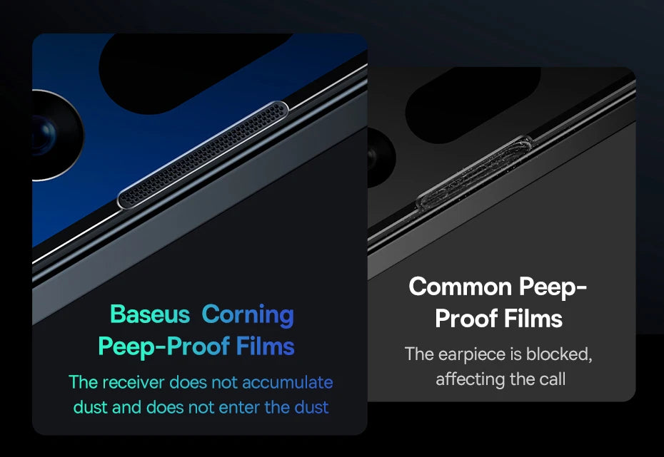 Baseus 0.4mm Corning Tempered Glass Screen Protector For iPhone 16 15 14 13 Pro Max