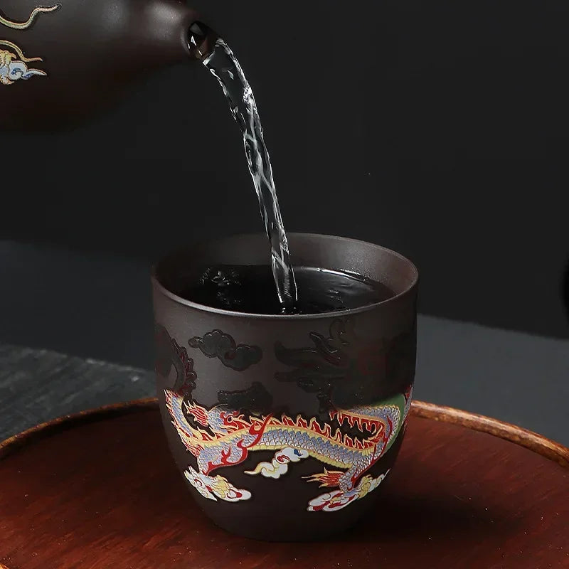 1pcs Tea Cup Changes Color In Hot Water To Dragon Or Phoenix