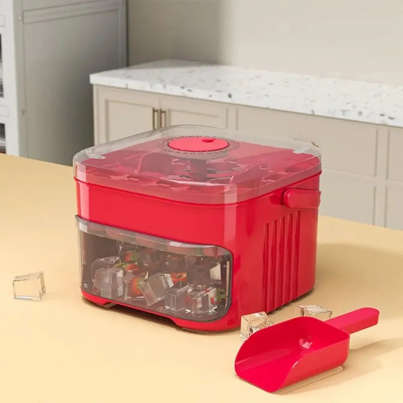 50-cube Double-layer Ice Cube Machine With Easy-To-Press Lid