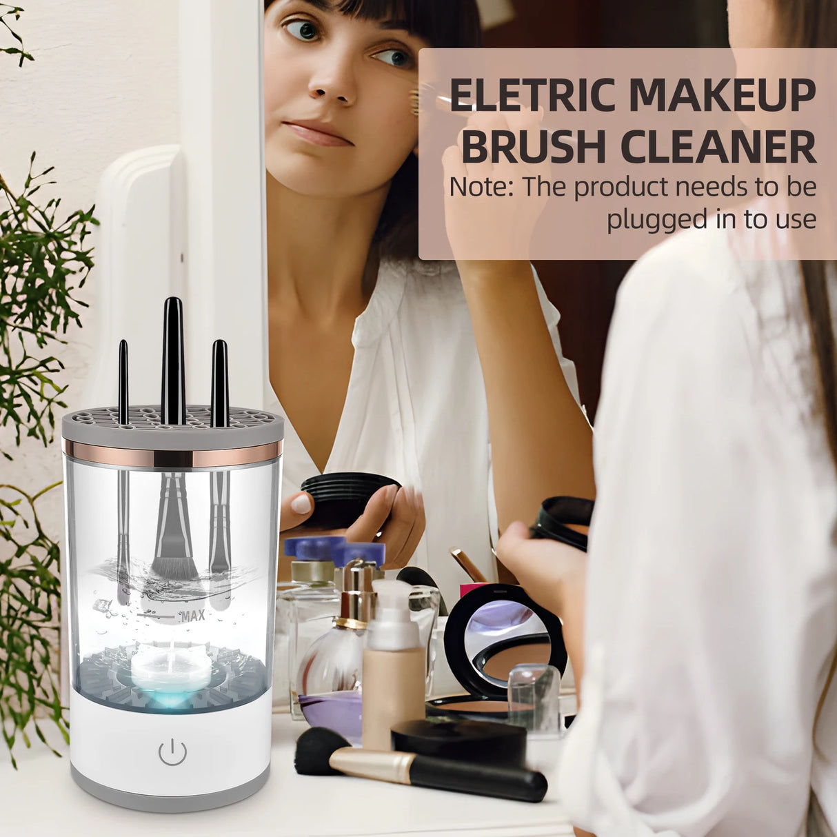 USB Chargeable Cosmetic Brush Cleaner For All Sizes