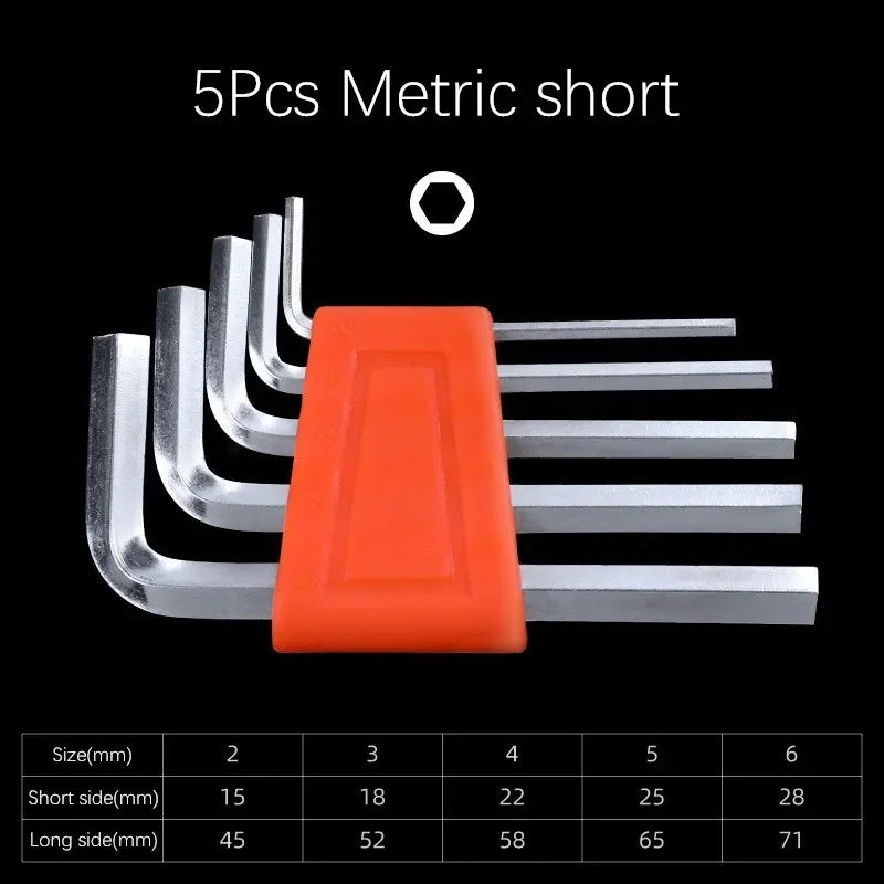 5/8/11 Pcs Metric Short Arm Allen Wrench Set