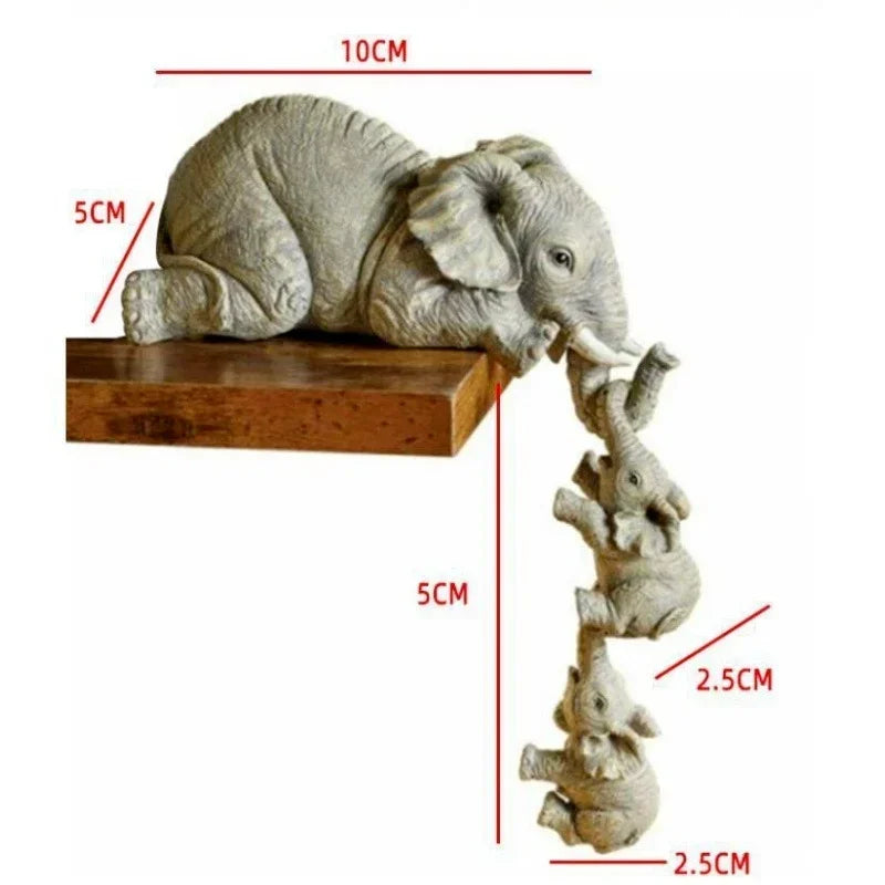 3 Pcs/set Resin Mini Elephant Figurines