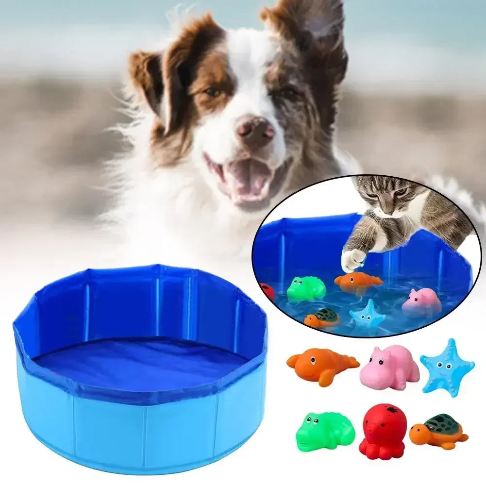 Foldable Pet Pool With Toys