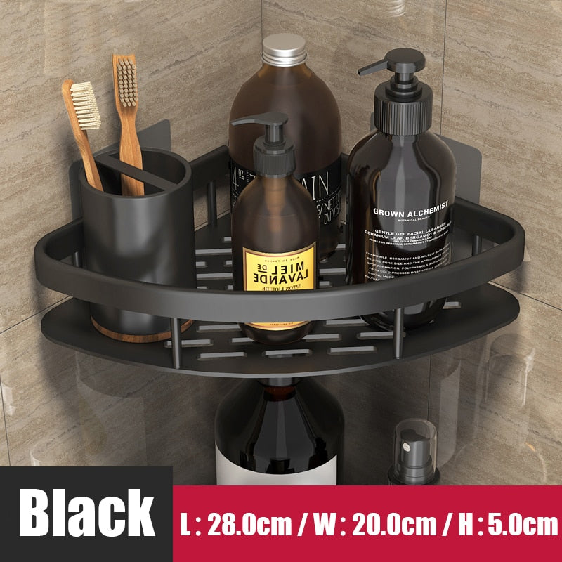 Adhesive Aluminum Storage Organizer For Bathroom Accessories.