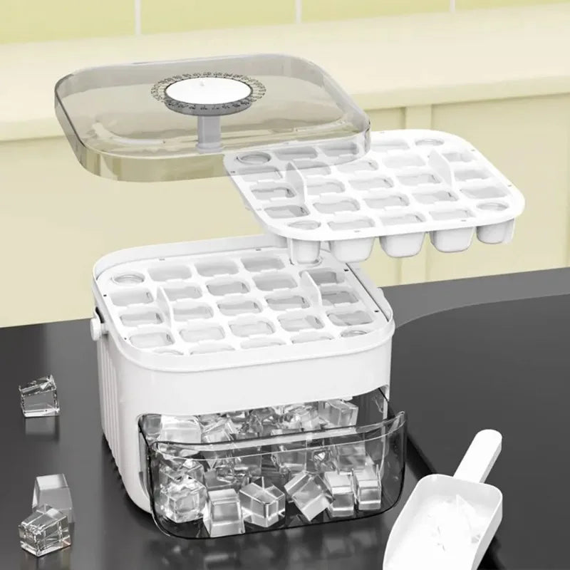 50-cube Double-layer Ice Cube Machine With Easy-To-Press Lid