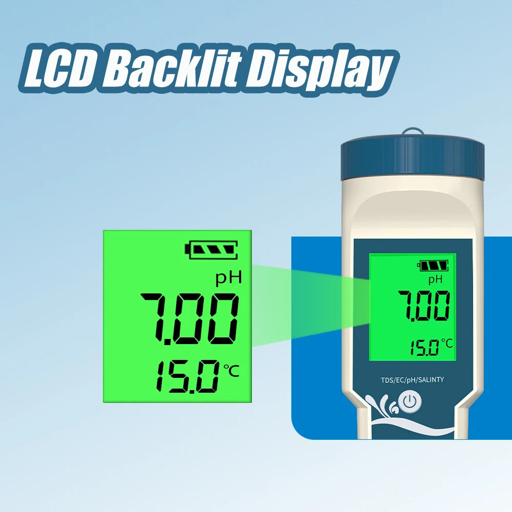 Yieryi Digital Hydrogen Water Tester PH/ORP/Temp/H2 Water ppb ppm Meter with ATC 0.01 Resolution