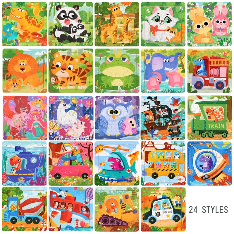 11x11cm Wooden 3d Cartoon Puzzle