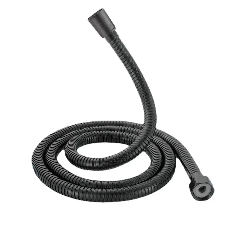 Black/Chrome Stainless Steel Flexible Shower Hose