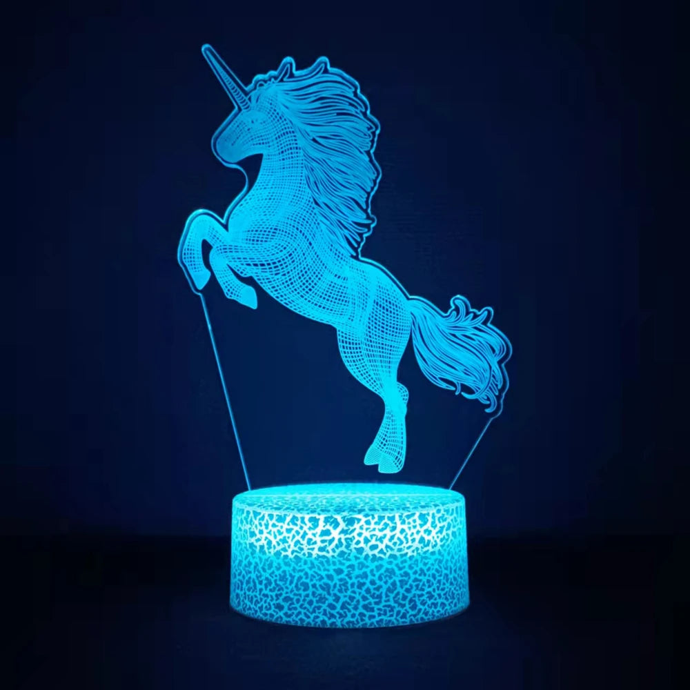Anime 3D LED Unicorn Nightlight lamp With 16 color remote