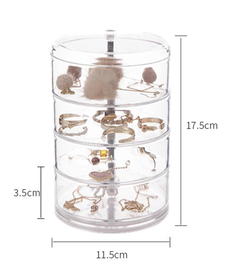 Transparent Rotatable Jewelry Organizer Box