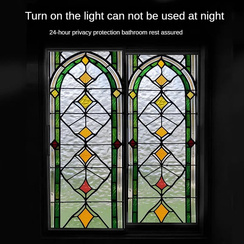 Electrostatic Vintage Stained Glass Window Sticker