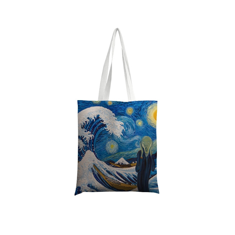 Van Gogh Oil Painting Canvas Shoulder Bags.
